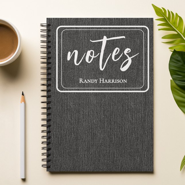 Cuaderno Denim Negro de Moda y Clásico Espiral Blanco (Subido por el creador)