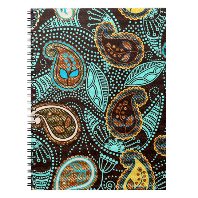 Cuaderno Denim Paisley: Patrón de textura de jeans sin foco (Frente)