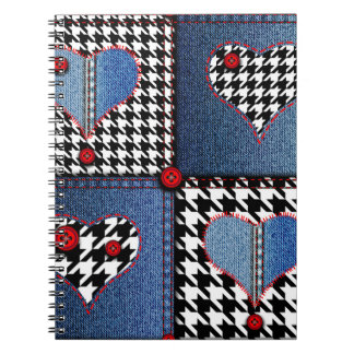 Cuaderno Denim Patchwork: Patrón de tela sin costura