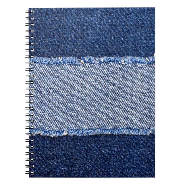 Cuaderno Denim roto: tela de jeans azules. (Frente)