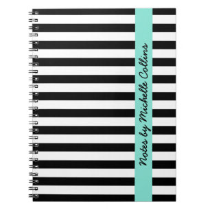 Cuaderno Denominación personalizada de rayas blancas y neg