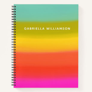 Cuaderno Denominación personalizada Gradiente Arcoiris Colo