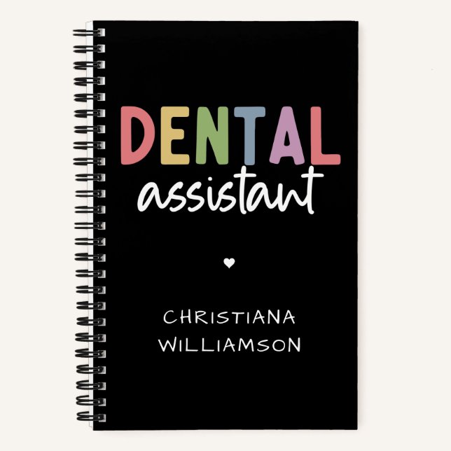 Cuaderno Dental Assistant de nombre personalizado (Anverso)