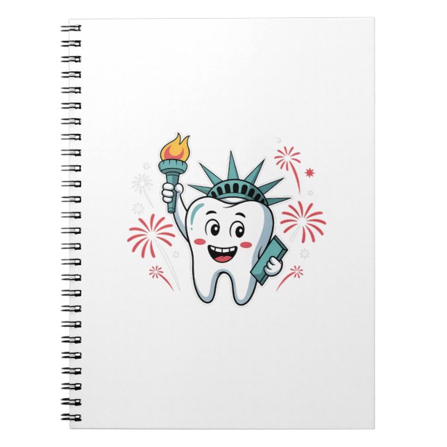 Cuaderno Dental Squad 4 De Julio Dentista Funny Estadounide (Frente)