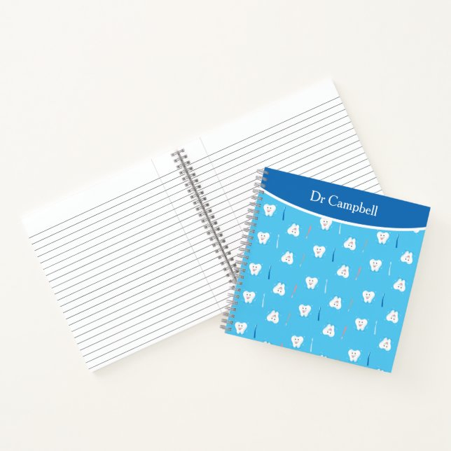 Cuaderno Dentista Azul Diente Sonriente (Interior)