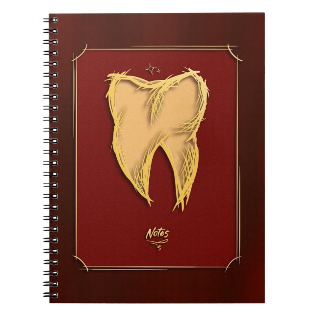 Cuaderno Dentista Dorado Ayudante Dental Elegante regalo (Frente)