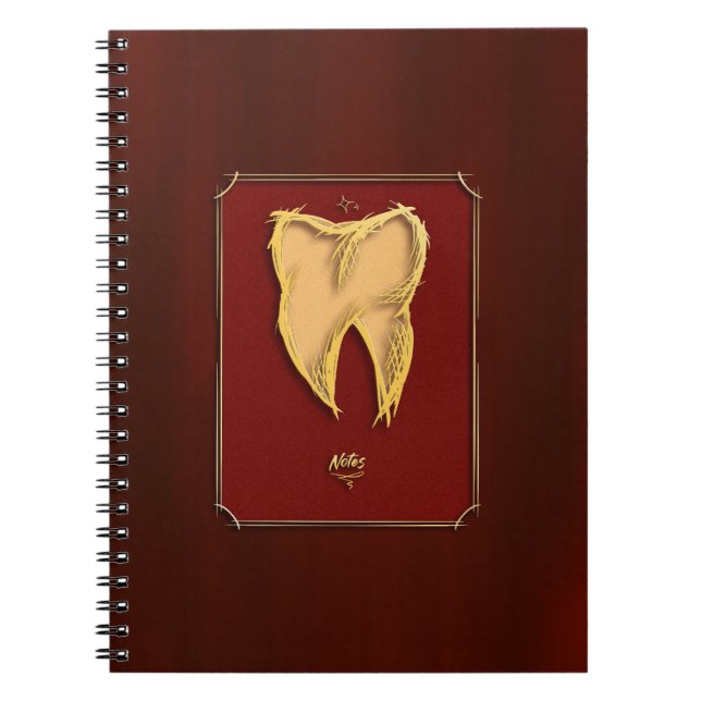 Cuaderno Dentista Dorado Ayudante Dental Elegante regalo (Frente)