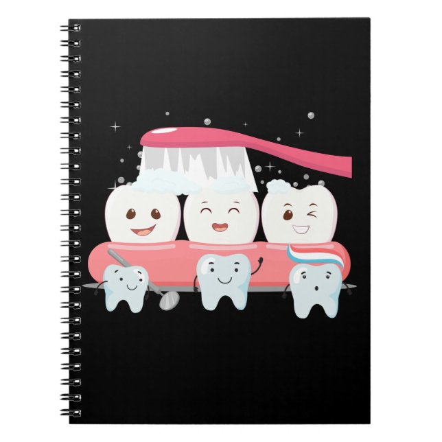 Cuaderno Dentista Feliz Diente Auxiliar Dental (Frente)