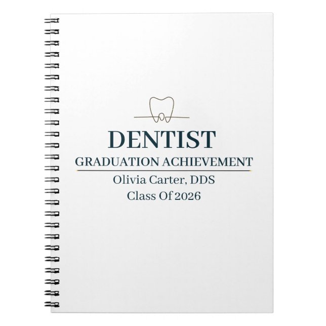 Cuaderno Dentista Nombre Personalizado Desde Año (Frente)