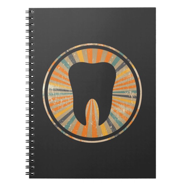Cuaderno Dentista ortodoncia retro vintage dental gráfico (Frente)