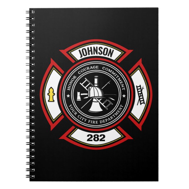 Cuaderno Departamento de Bomberos AÑADIR NOMBRE Insignia pa (Frente)