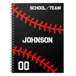 Cuaderno Deporte de equipo personalizado de béisbol