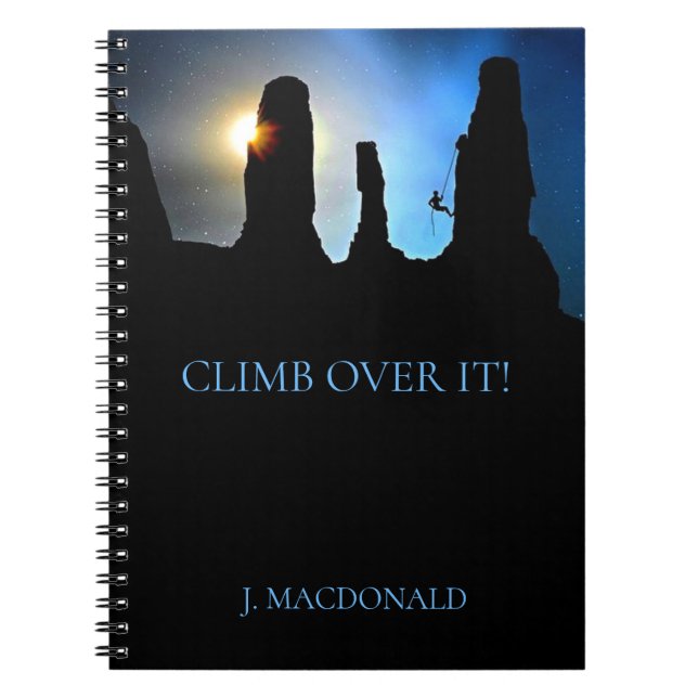 Cuaderno Deporte extremo, monograma, montañista, diario (Frente)