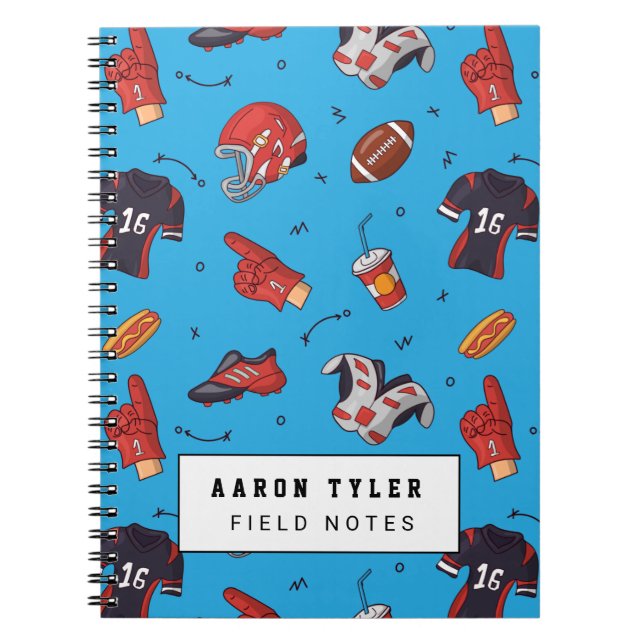 Cuaderno Deportes de bolas de fútbol personalizadas (Frente)
