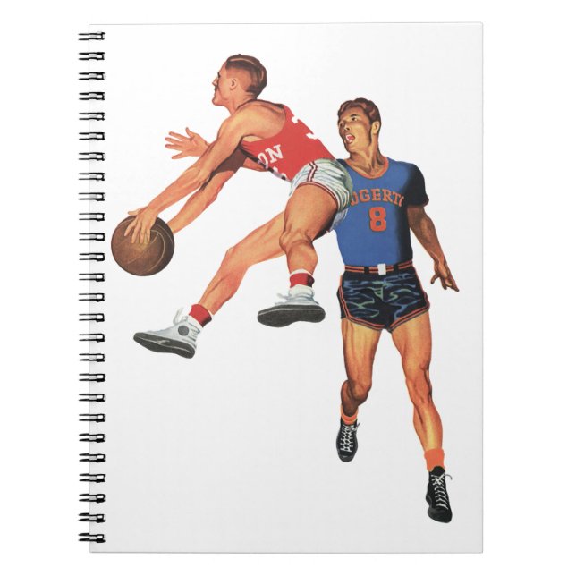 Cuaderno Deportes de época, jugadores de baloncesto en un j (Frente)
