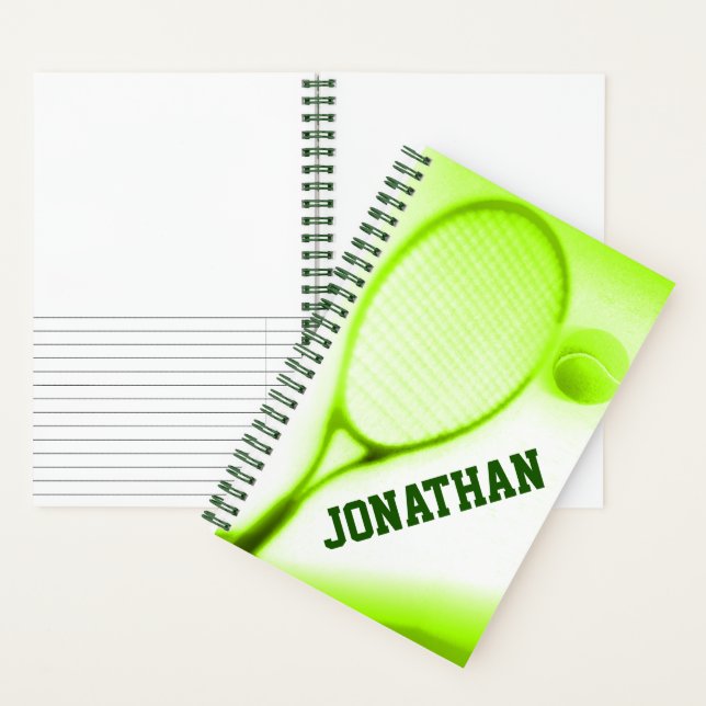 Cuaderno Deportes de raqueta de tenis con etiqueta verde (Interior)