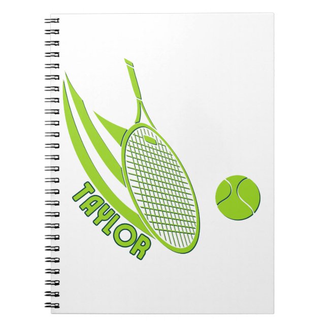 Cuaderno Deportes personalizados con nombre Tenis (Frente)