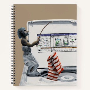 Cuaderno Depósito de material portátil de arte para pescar
