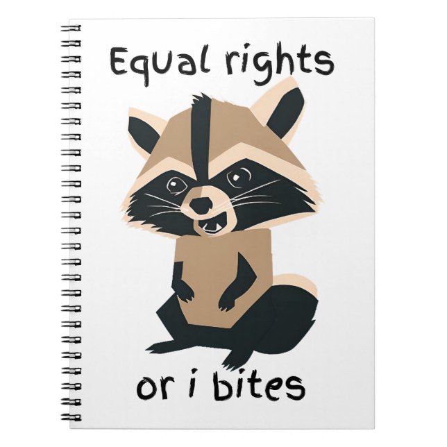 Cuaderno Derechos Iguales O Bites Raccoon (Frente)