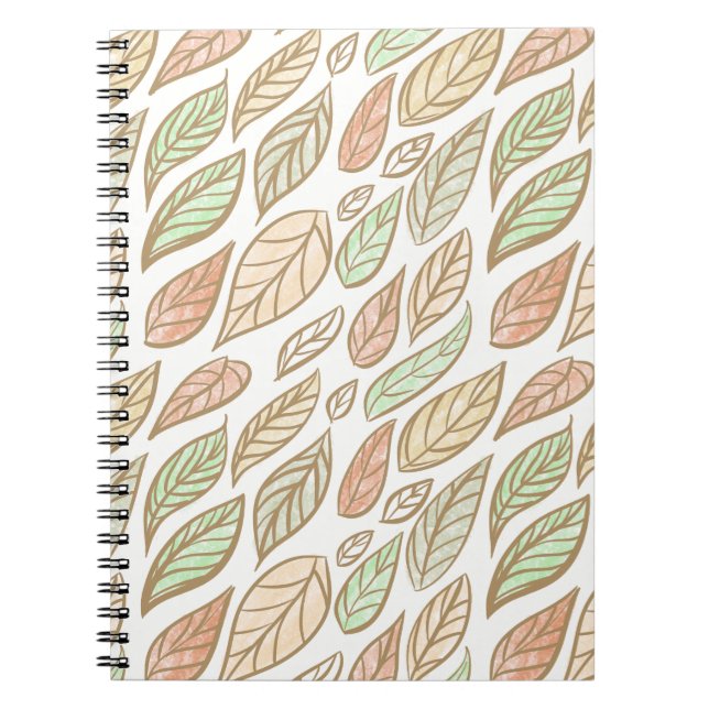 Cuaderno Deriva de hoja pastel caprichosa (Frente)