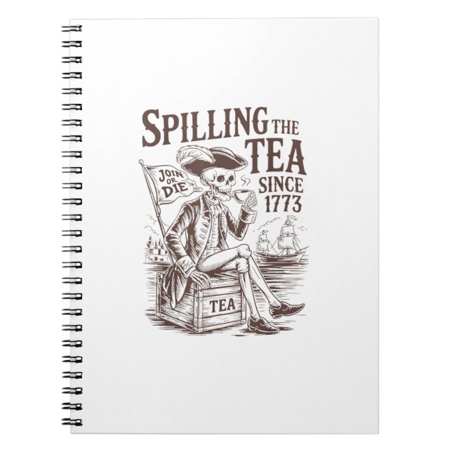 Cuaderno Derramamiento Del Té Desde 1773 Patriótico Estadou (Frente)