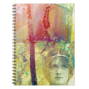 Cuaderno Derrame de tinta de señora vintage de medios mixto