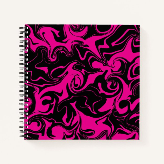 Cuaderno Derrame - Magenta y negro (Anverso)