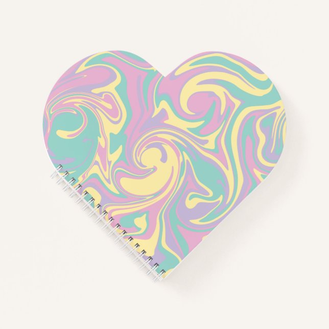 Cuaderno Derrame - Rosa Pastel, Amarillo, Púrpura y Verde (Anverso)