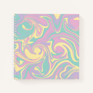 Cuaderno Derrame - Rosa Pastel, Amarillo, Púrpura y Verde
