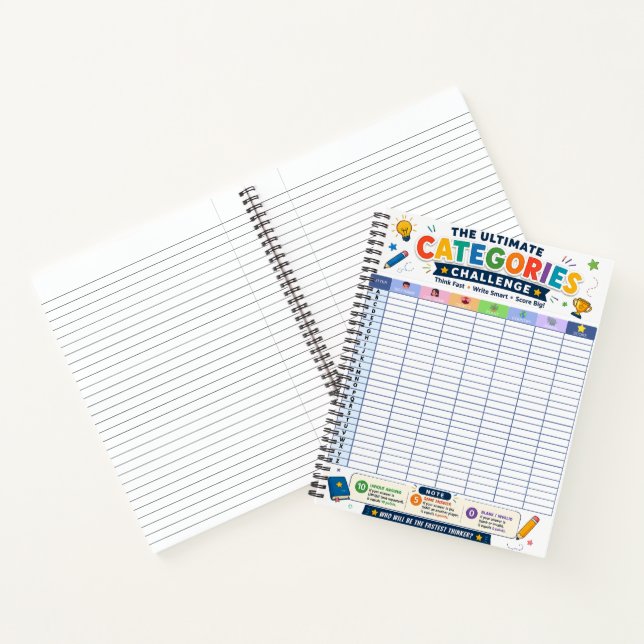 Cuaderno Desafío definitivo de categorías juego imprimible (Interior)