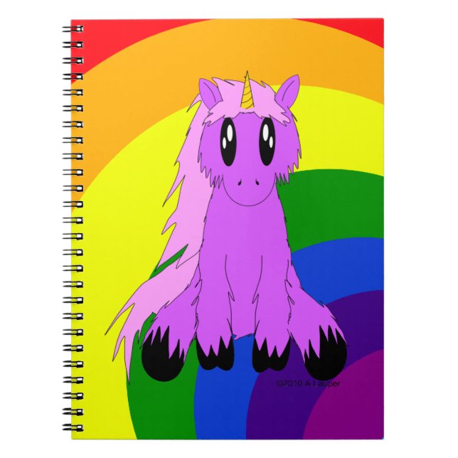 Cuaderno desaliñado lindo del unicornio (Frente)
