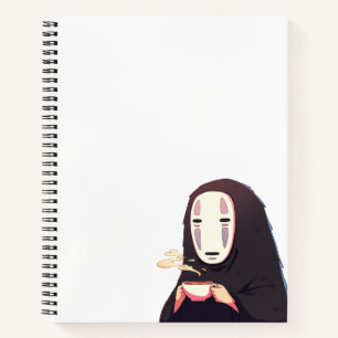 Cuaderno desanimado - mascarilla anime tomando té