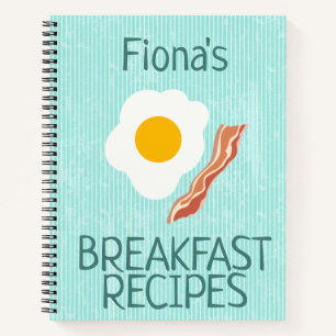 Cuaderno Desayuno Recetas Personalizado Verde azulado