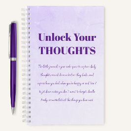 Cuaderno Desbloquear tus pensamientos Un portátil morado mo