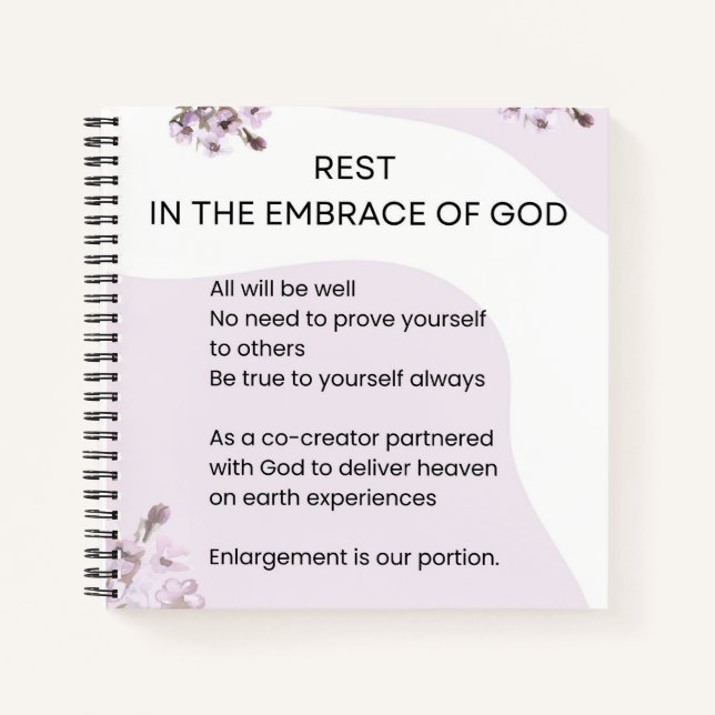 Cuaderno Descansa En El Abrazo Del Poema De Dios (Anverso)
