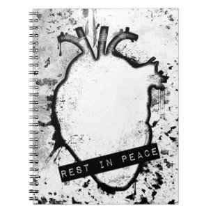 Cuaderno descansar en paz corazón anatómico