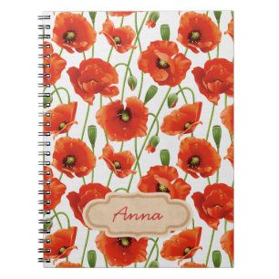 Cuaderno descensos del agua en amapolas lindas