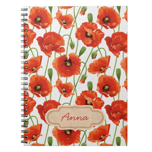 Cuaderno descensos del agua en amapolas lindas (Frente)