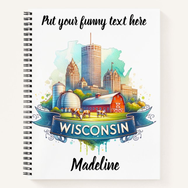 Cuaderno Descubra los paisajes vibrantes de Wisconsin. (Anverso)