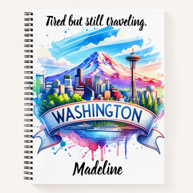 Cuaderno Descubra los vibrantes paisajes de Washington (Anverso)