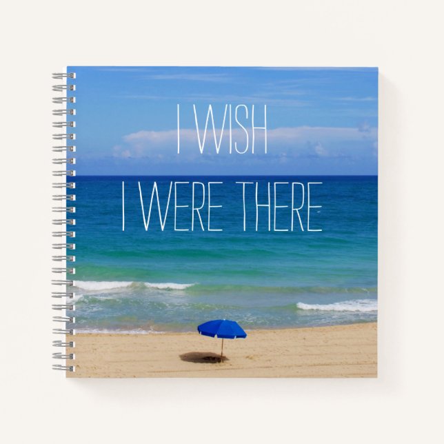 Cuaderno Desearía Estar Allí - Paraguas Blue Beach (Anverso)