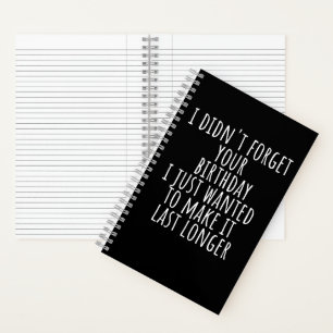 Cuaderno Deseo de cumpleaños atrasado que no olvidé Diverti
