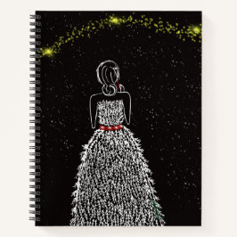 Cuaderno Deseo De Invierno Sobre Un Portátil De Estrella