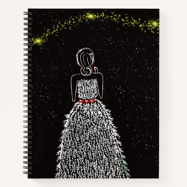 Cuaderno Deseo De Invierno Sobre Un Portátil De Estrella (Anverso)