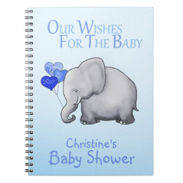 Cuaderno Deseos azules lindos de Baby Shower del muchacho