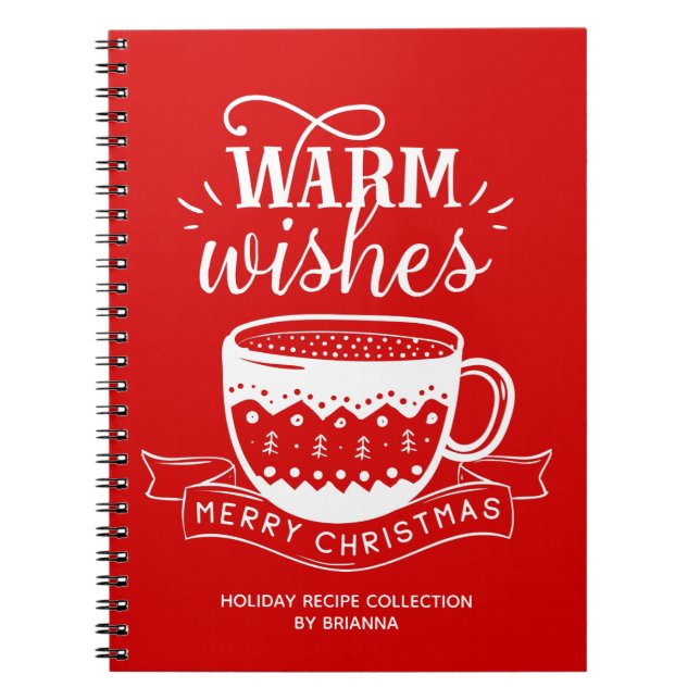 Cuaderno Deseos Cálidos Taza Caliente Café Cacao Rojo Blanc (Frente)
