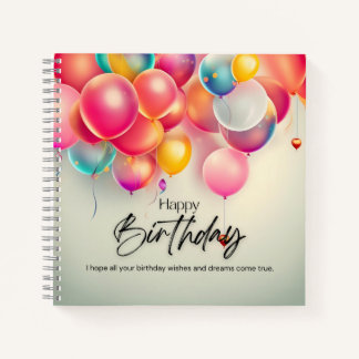 Cuaderno Deseos de cumpleaños coloridos
