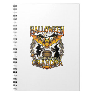 Cuaderno Deseos de Halloween Abuelo Murciélago Caldero de B