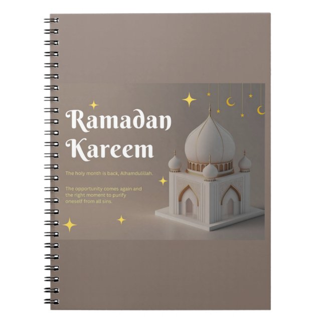 Cuaderno Deseos de Ramadan con elegante caligrafía árabe (Frente)