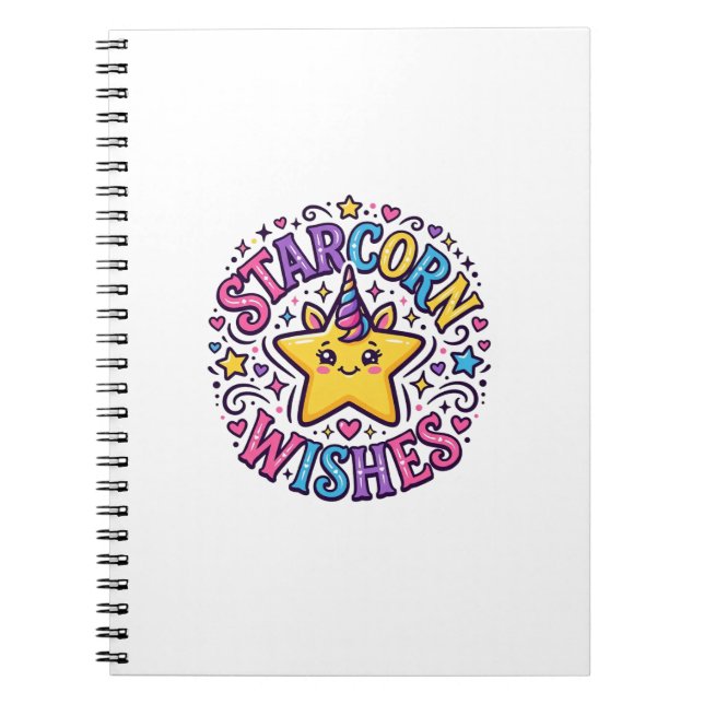 Cuaderno Deseos de Starcorn de Unicornio Impresión Comercia (Frente)